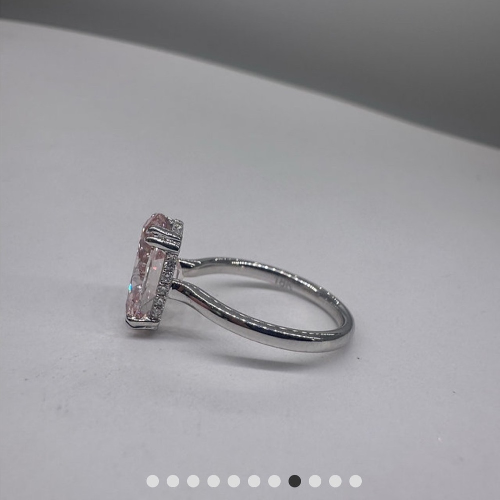 3.08 carat fancy vivid pink oval diamond engagement ring solitaire hidden halo - Picture 6 of 10